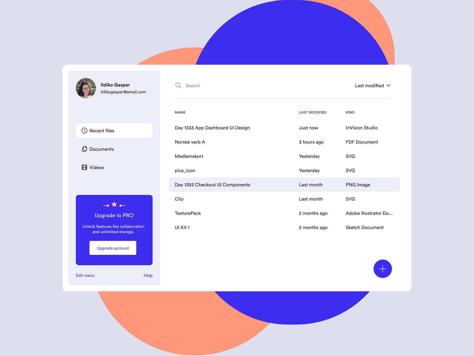 Recent Files Dashboard